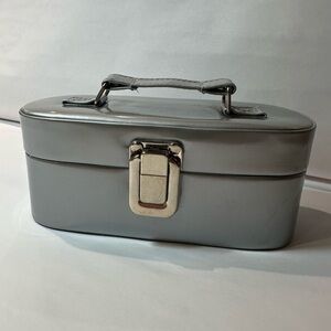Vintage Victoria's Secret Mini Train Cosmetic Carrying Case Silver Grey